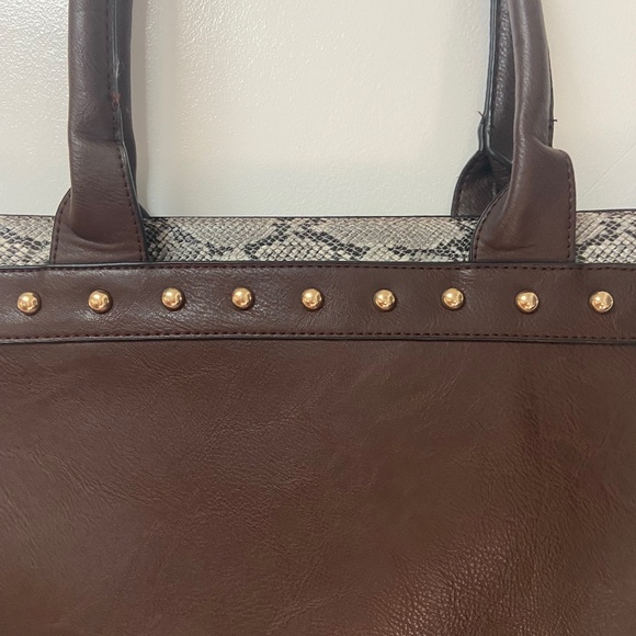 BLUSH Studded Reptile Detail Satchel - Picture 2 of 8